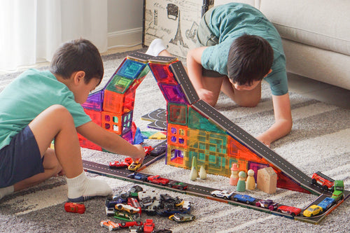 Learn & Grow Toys - Magnetic Tile Topper - Road Pack (40 Piece)