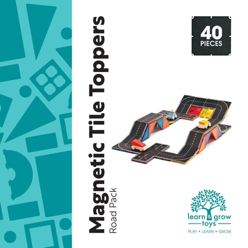 Learn & Grow Toys - Magnetic Tile Topper - Road Pack (40 Piece)