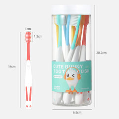 10 Piece Set of Rabbit Shape Super Soft Toothbrushes for Kids (2-8 Years) - Gentle Care for Little Smiles