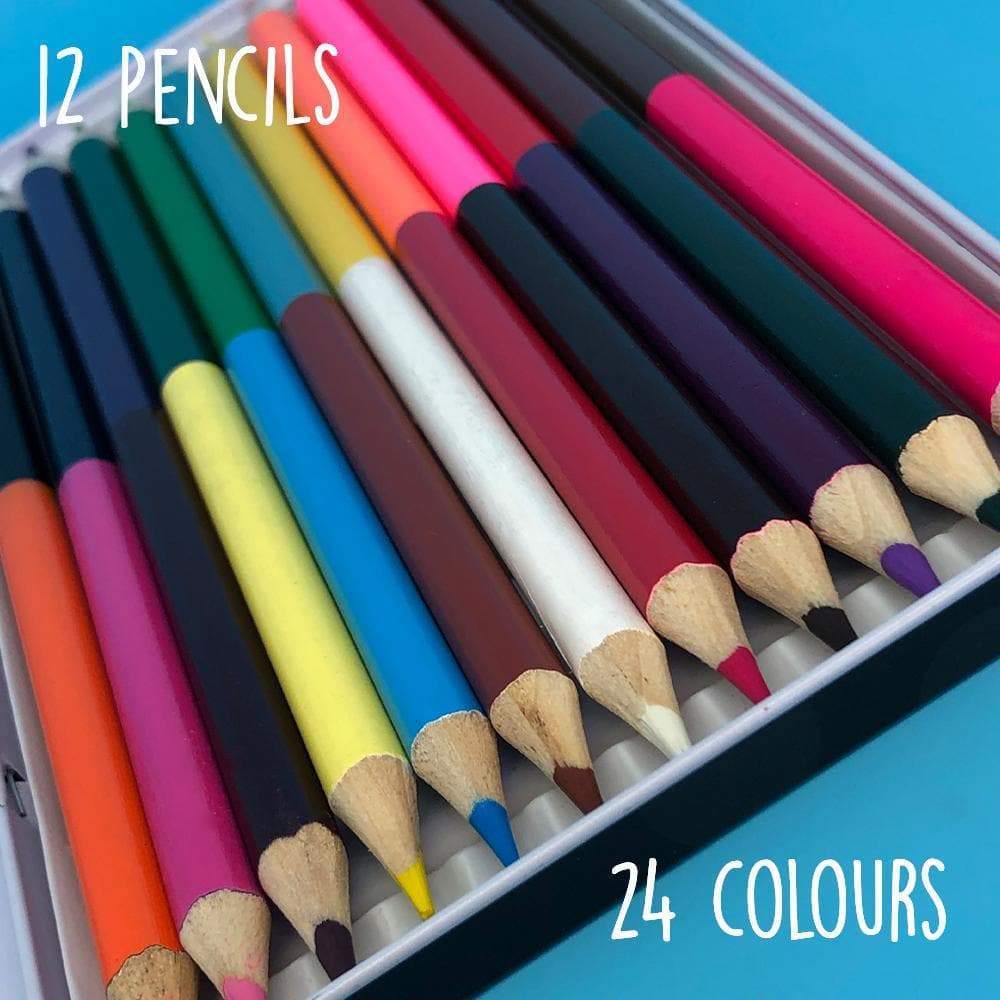 2 in 1 Colouring Pencils Tin