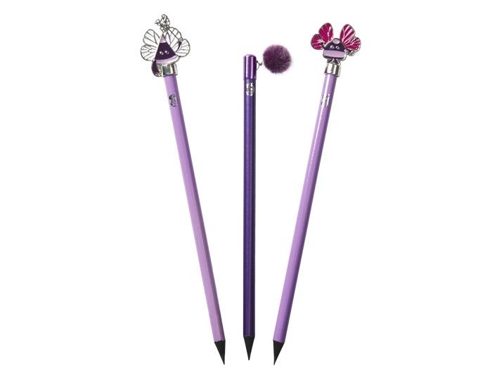 3 Topper Pencils - Purple