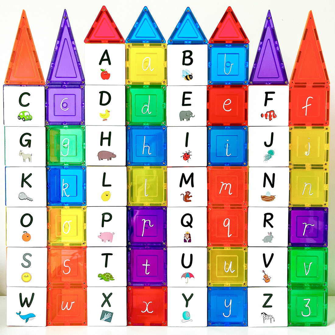 Learn & Grow Magnetic Tile Topper - Alphabet Upper Case Pack (40 Piece)