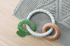 Textured Silicone Key Teether - Green