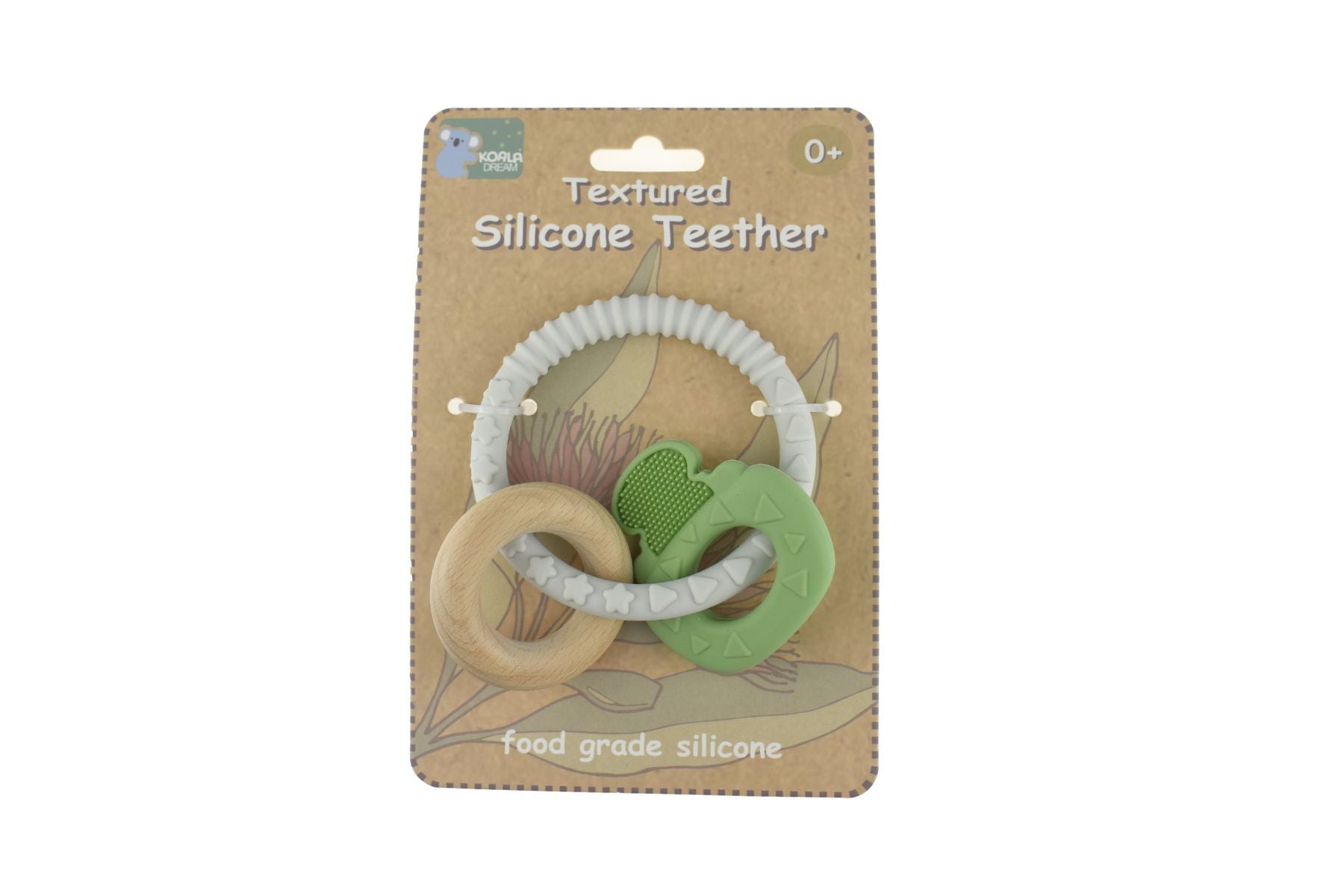 Textured Silicone Key Teether - Green