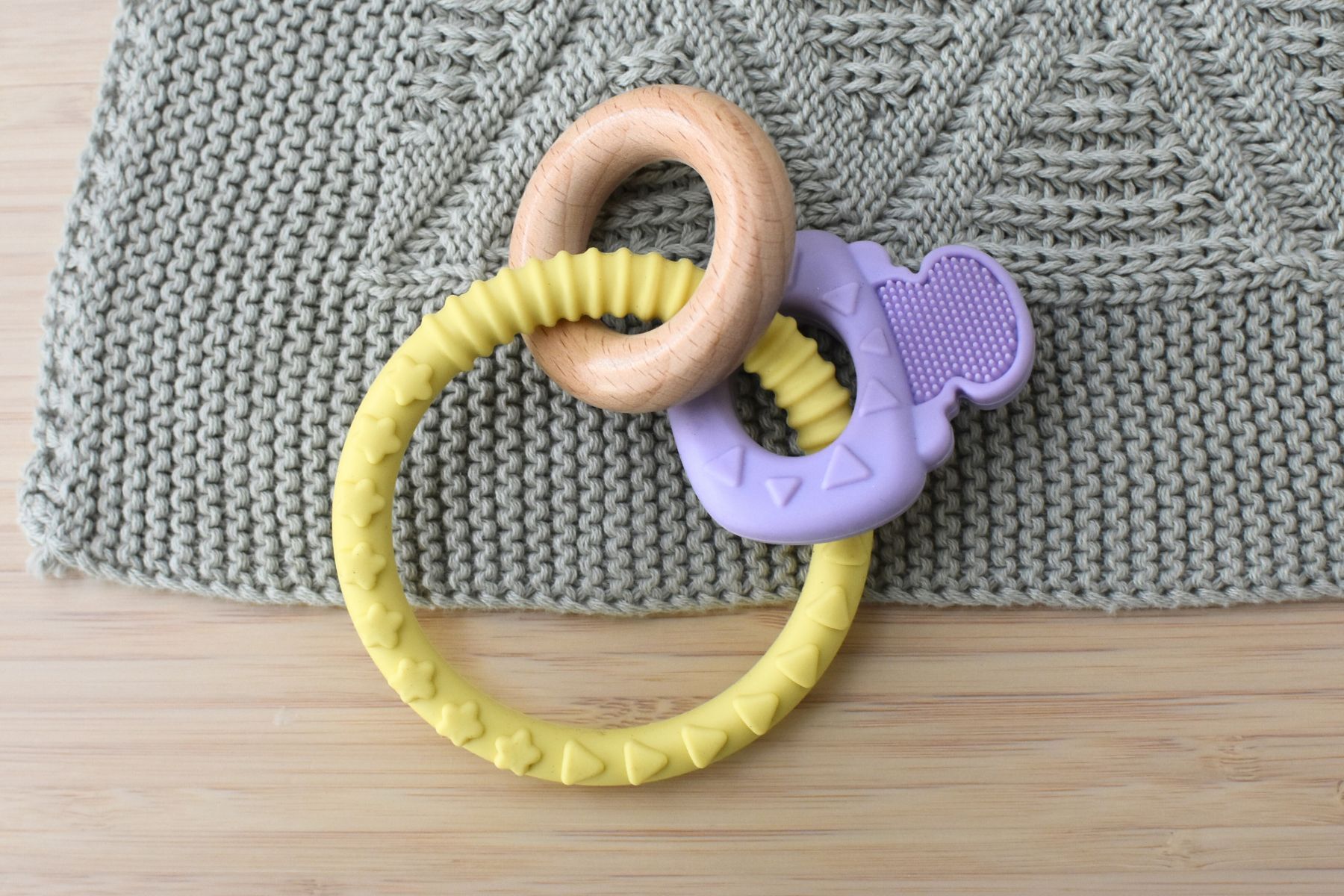 Textured Silicone Key Teether - Purple