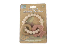 Textured Silicone Fish Teether - Pink