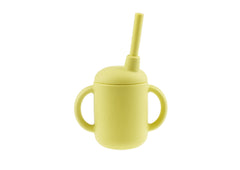 Silicone Sippy Cup With Straw - Yellow