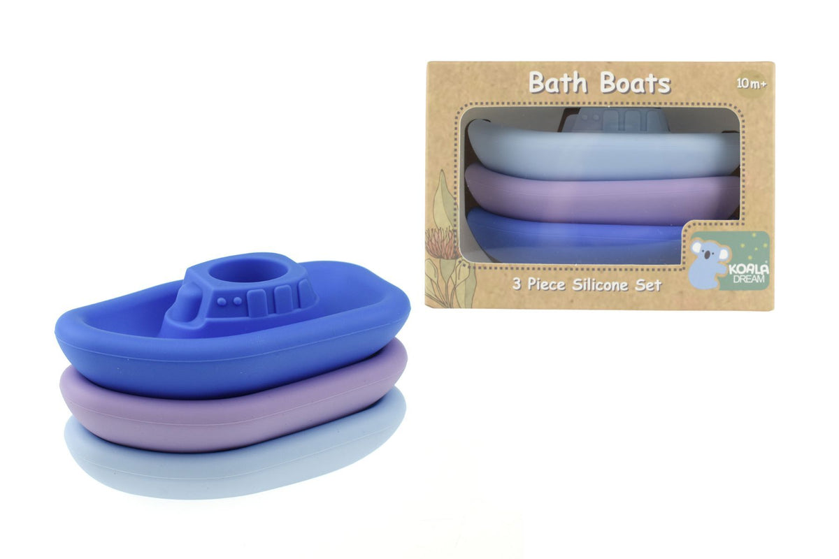 Bath Boats 3 Piece Silicone Set (Blue/Purple)