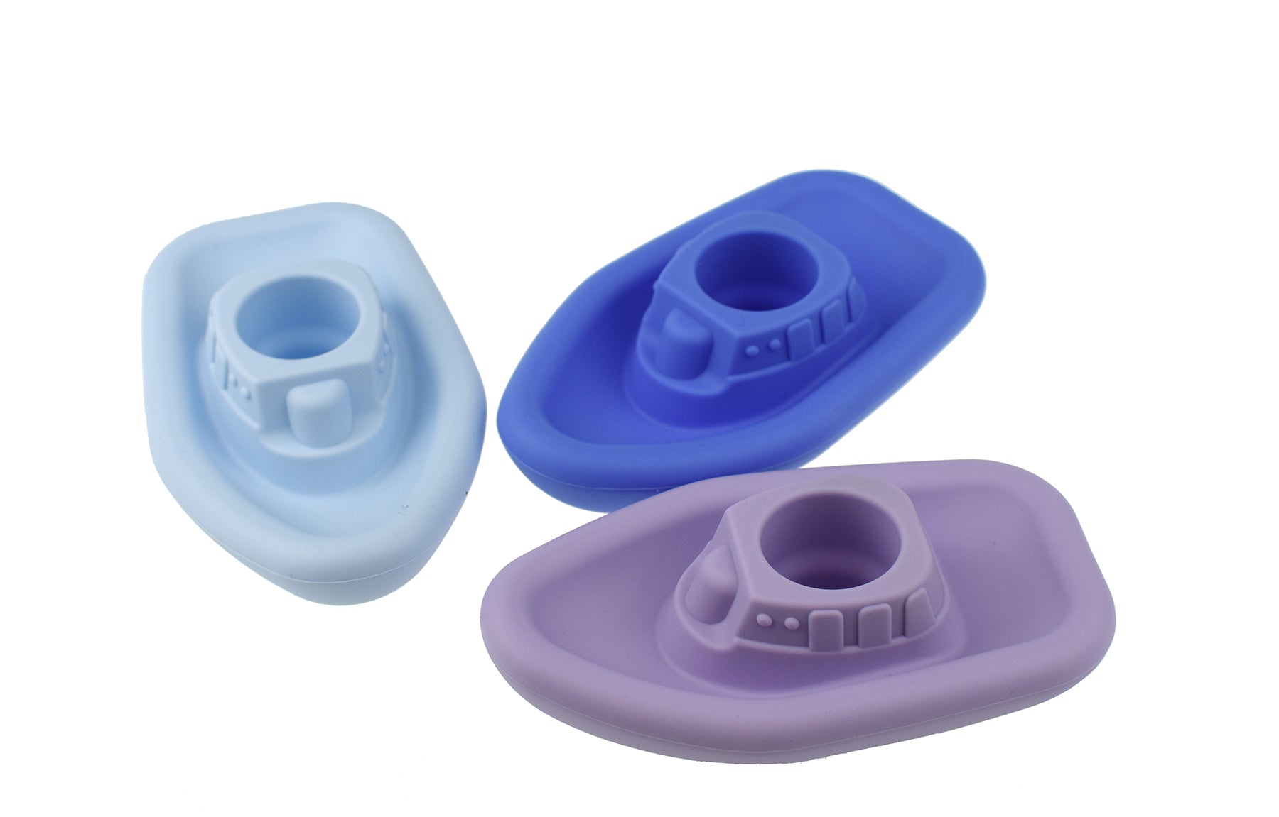 Bath Boats 3 Piece Silicone Set (Blue/Purple)