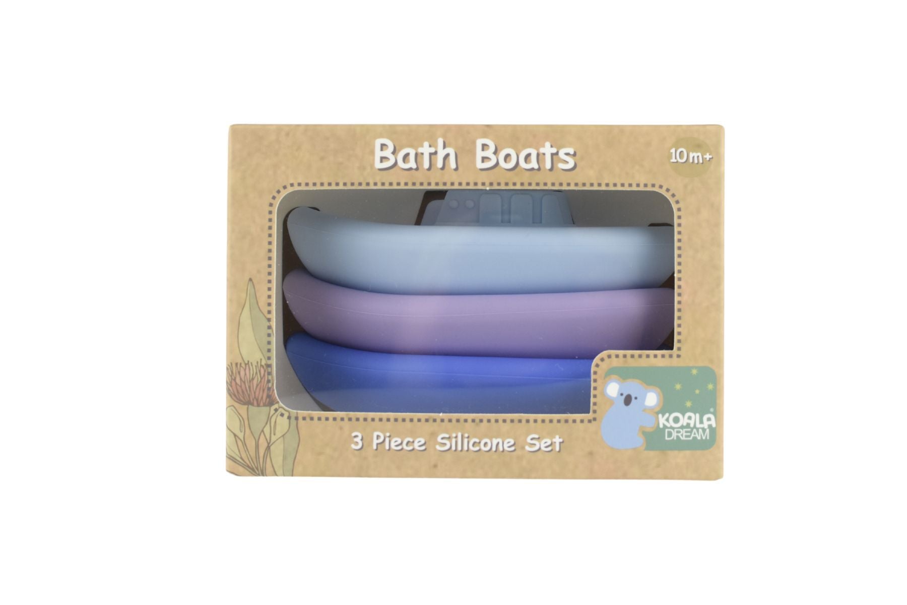 Bath Boats 3 Piece Silicone Set (Blue/Purple)