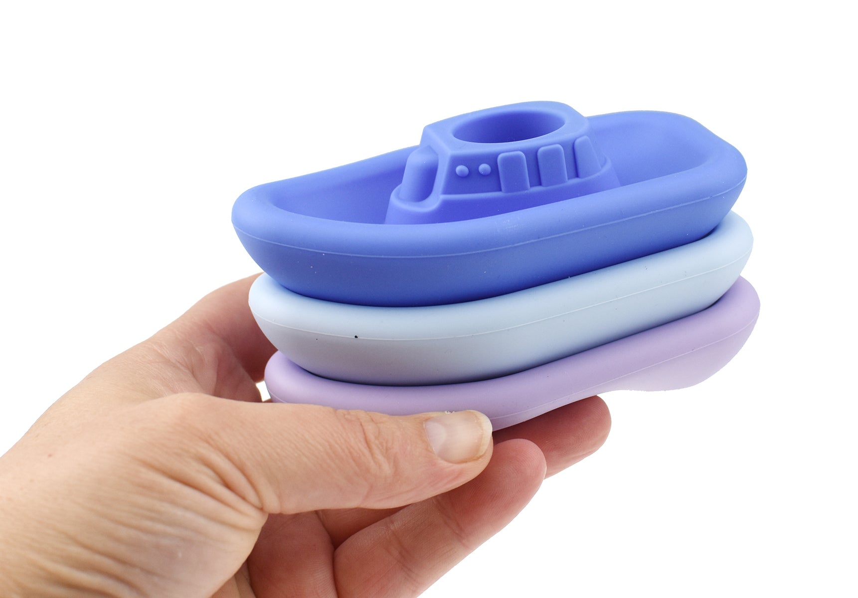 Bath Boats 3 Piece Silicone Set (Blue/Purple)