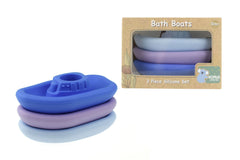 Bath Boats 3 Piece Silicone Set (Blue/Purple)