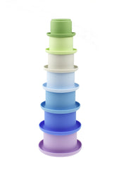 7-Piece Silicone Stacking Cups Set (Blue)