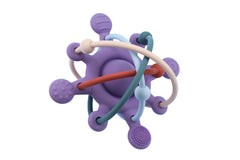 Silicone Sensory Space Rattle Teether Purple