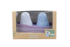 Silicone Penguins Bath Boat Purple