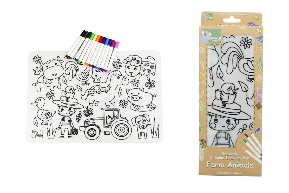 Reusable Silicone Drawing Mat (Farm Animals)