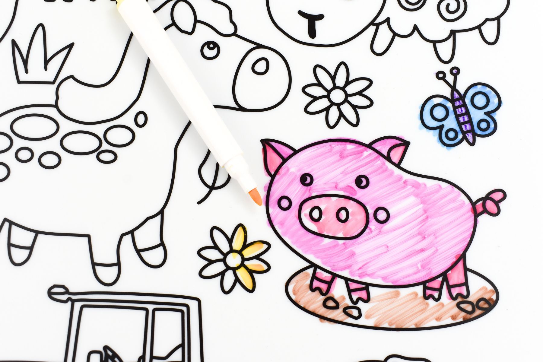 Reusable Silicone Drawing Mat (Farm Animals)