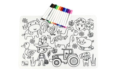 Reusable Silicone Drawing Mat (Farm Animals)