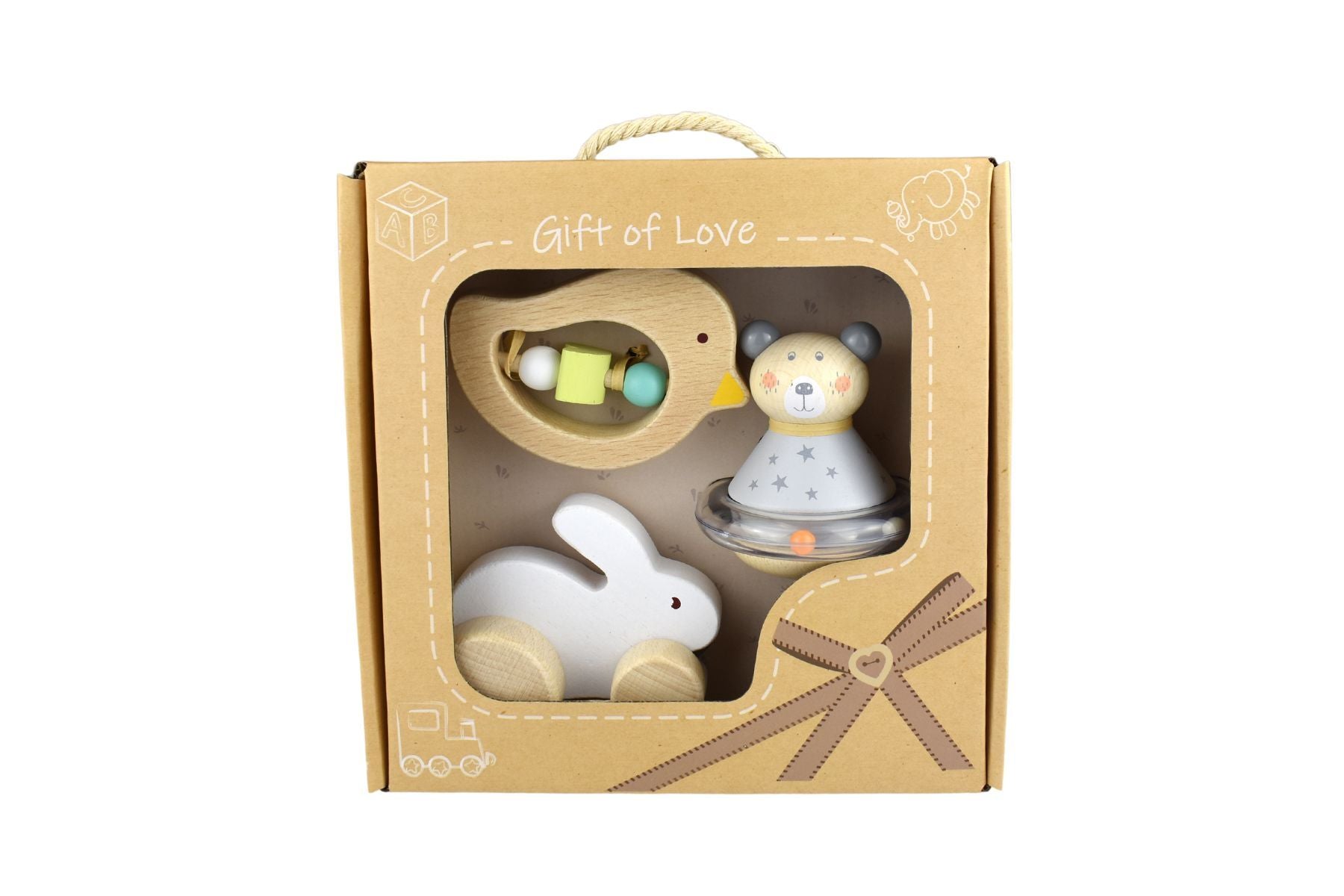 CALM & BREEZY BABY GIFT SET BUNNY BIRD BEAR 3PCS