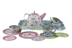 Bird Design Tin Tea Set 15Pcs