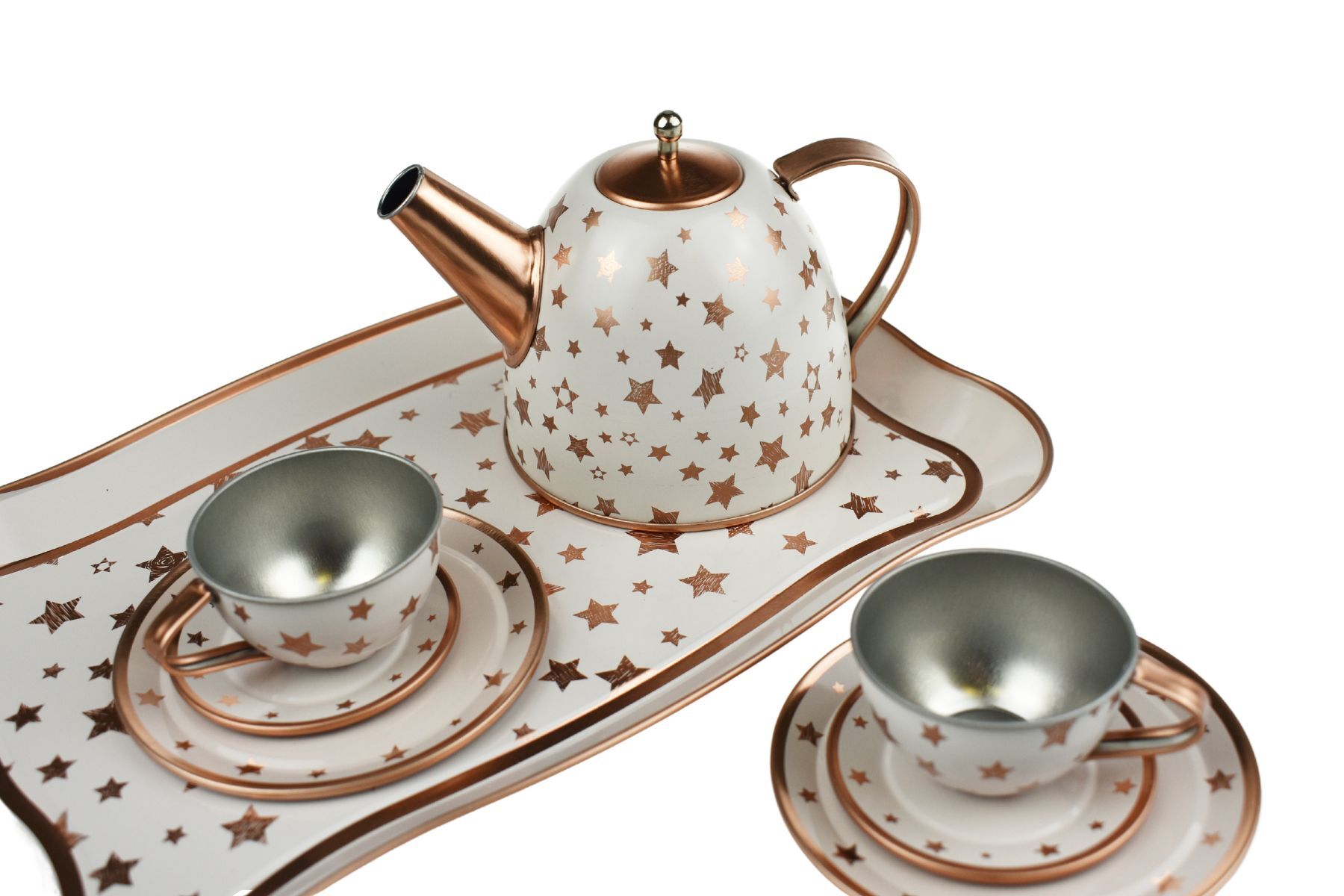 Gold Star Tin Tea Set In Suitcase