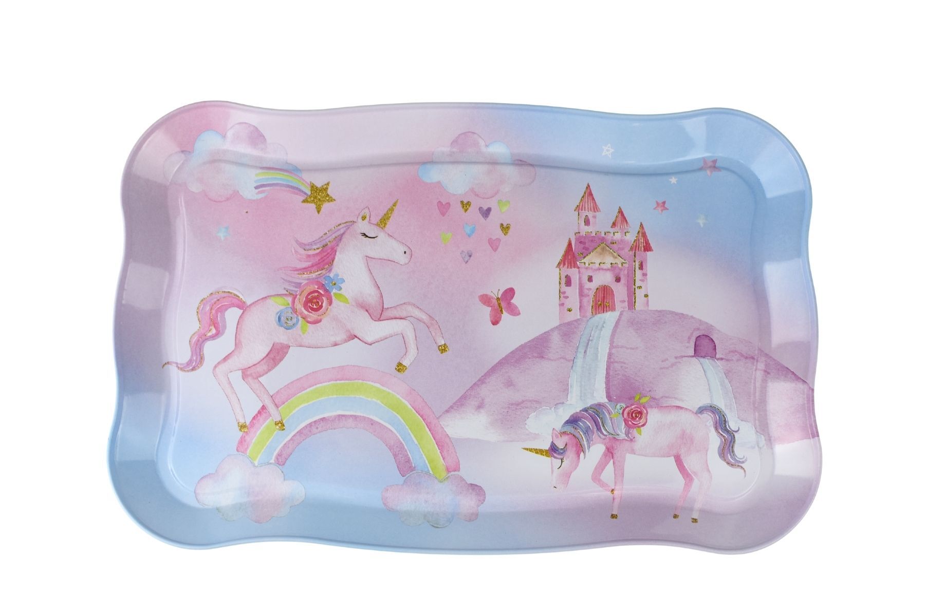 Rainbow Unicorn Tin Tea Mug Set In Suitcase 18Pcs