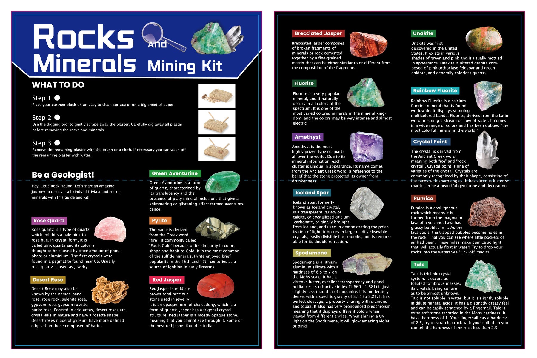 Dig & Discover Rocks And Minerals Mining Kit