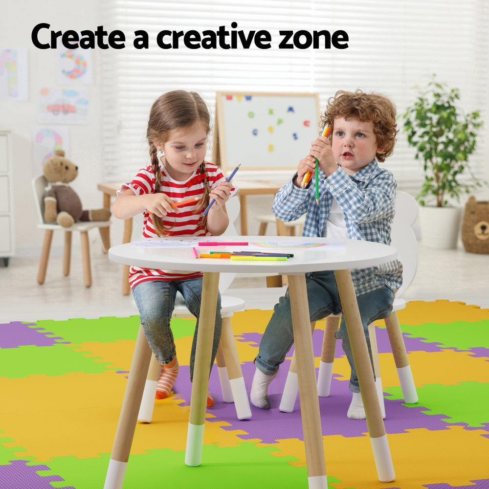 Keezi 3-Piece Kids Table and Chairs Set: Activity, Play, & Study