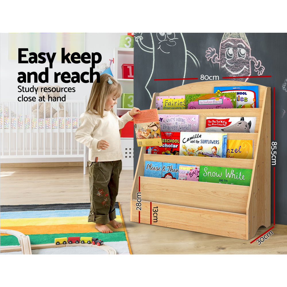 Keezi 5-Tier Kids Bookshelf | Magazine Shelf Organizer & Display Rack