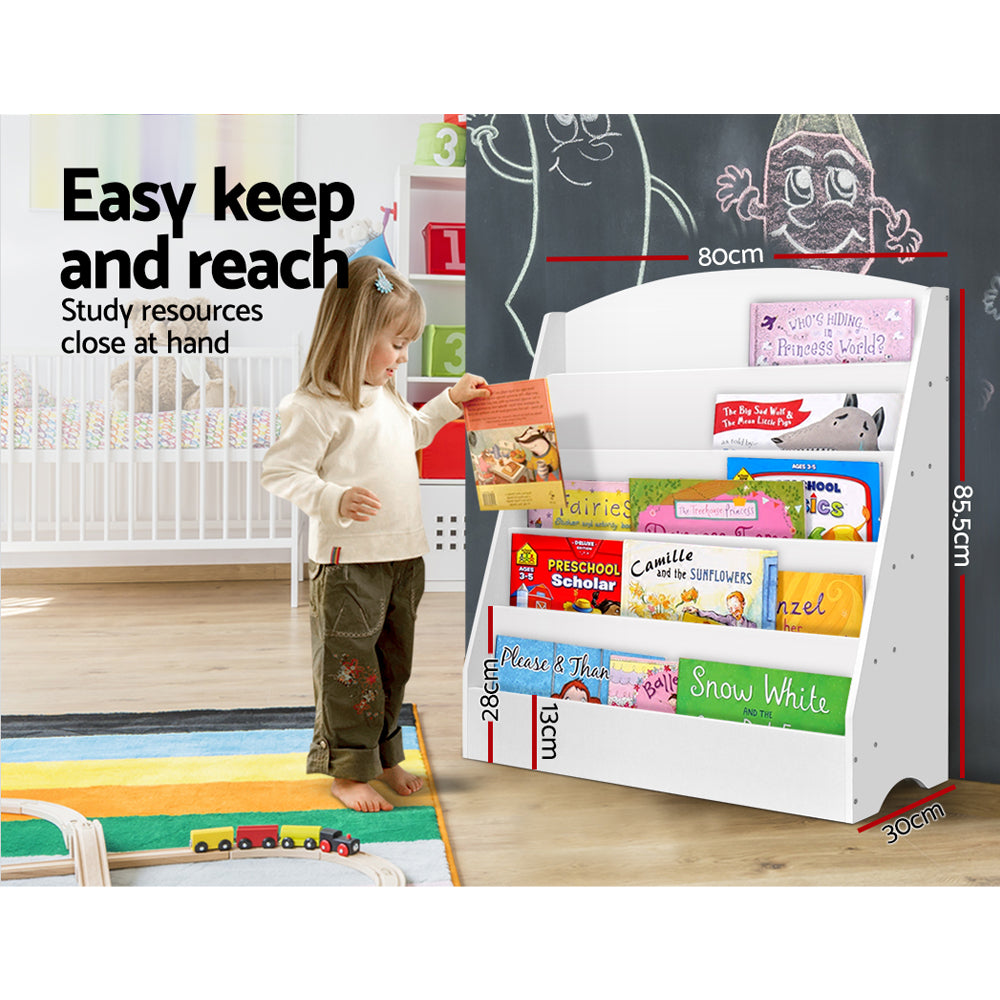 Keezi 5-Tier Kids Bookshelf | Stylish Bookcase Organizer for Books & Magazines