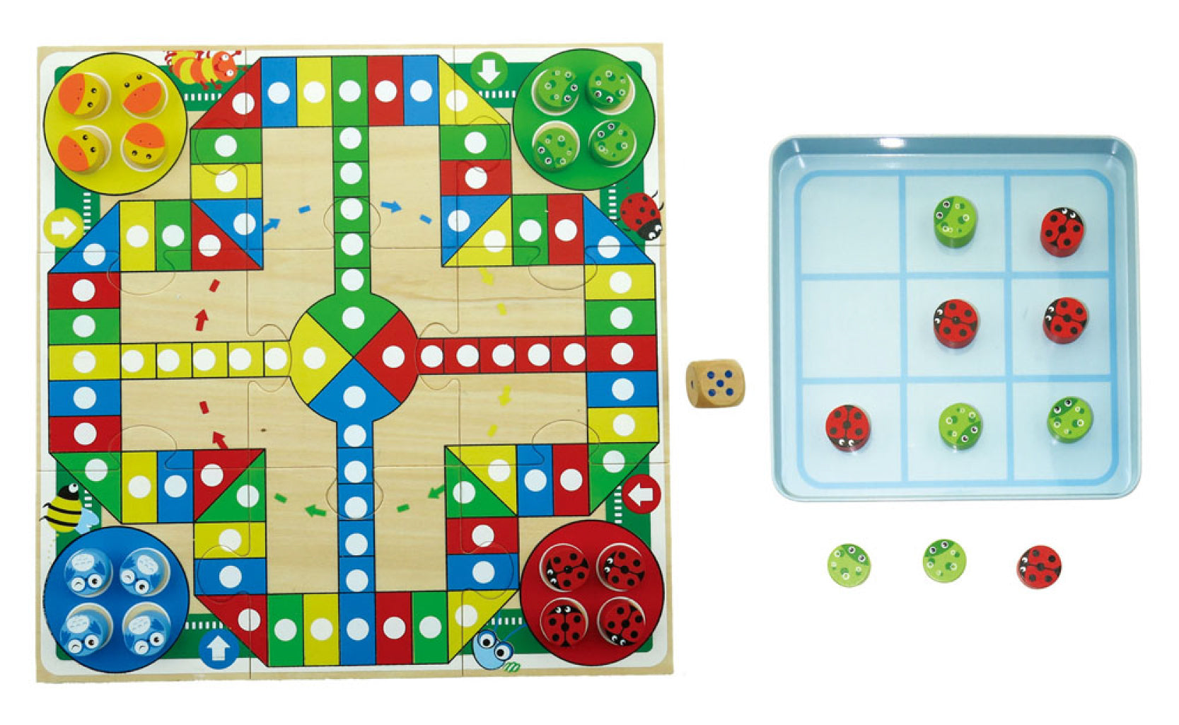 Tin Box Game - Ludo and Tic-tac-toe