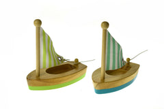 Calm & Breezy Wooden Small Sailboat Set Of 4