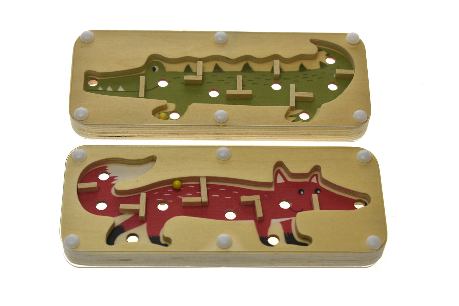 Wooden Jungle Animal Labyrinth Crocodile & Fox