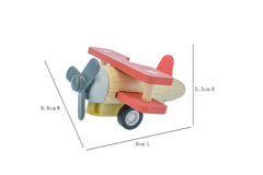 Retro Pull Back Biplane Red