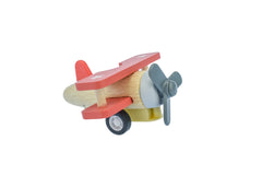 Retro Pull Back Biplane Red