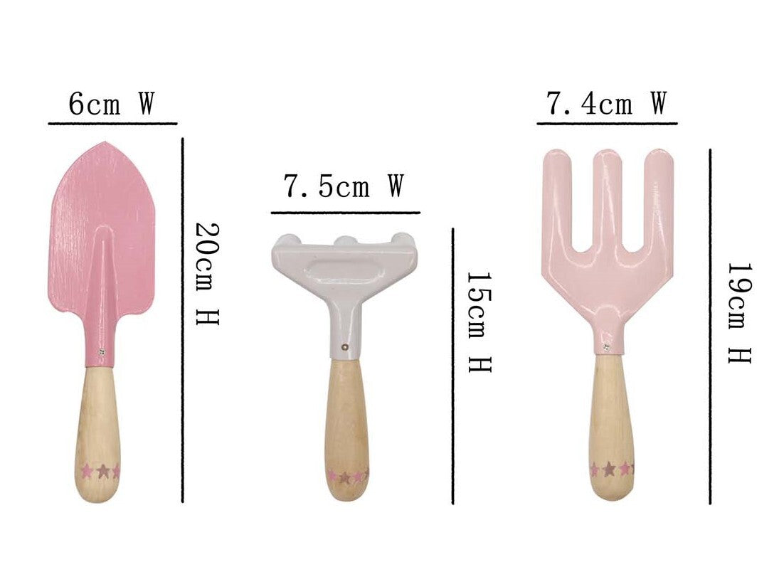 Calm & Breezy Kids Garden Tool 3Pcs Set Pink