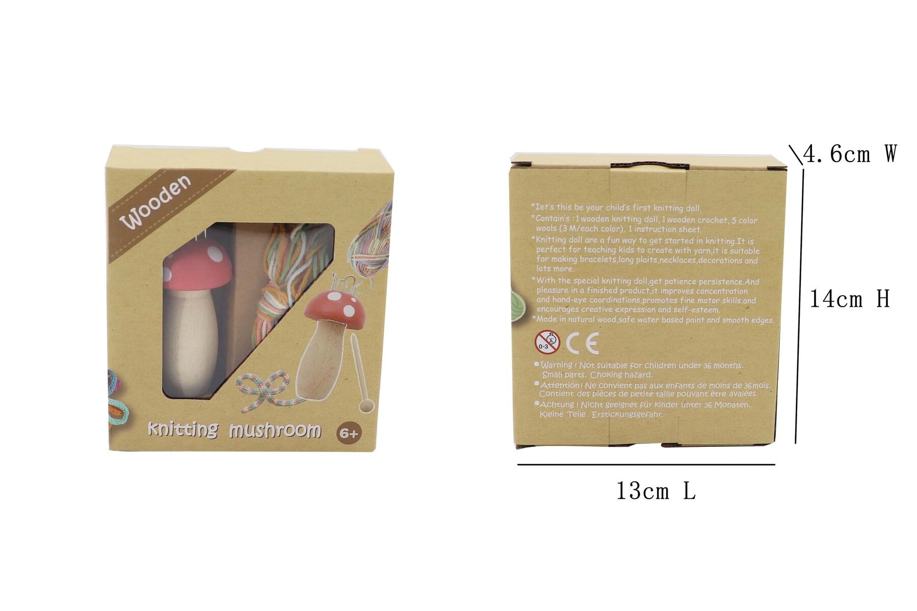 Wooden Mushroom Knitting Nancy Craft Kit