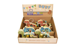 Wooden Dinosaur Bead Maze On Wheel Green