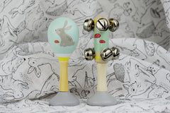 Calm & Breezy Rabbit Wooden Maraca & Bell Stick Set