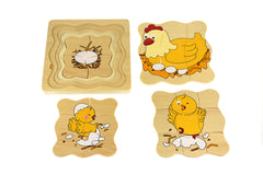 CHICKEN LIFECYCLE 4 LAYERS PUZZLE BOARD