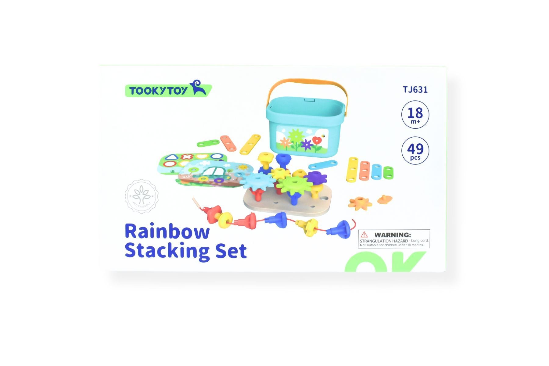 RAINBOW PEGS AND COGS STACKING AND LACING SET