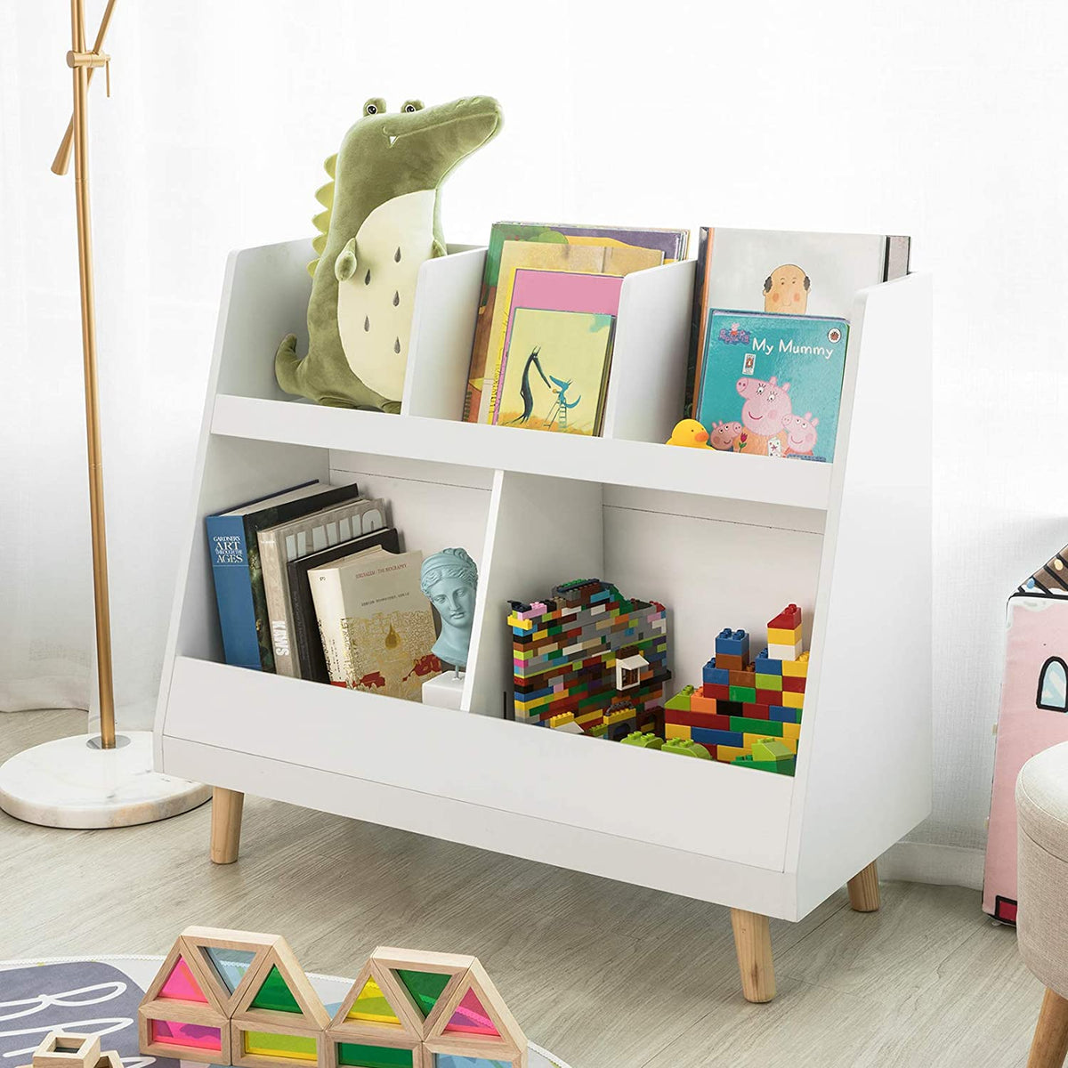 Children’s Shelving Unit | 5-Compartment Bookcase Organizer