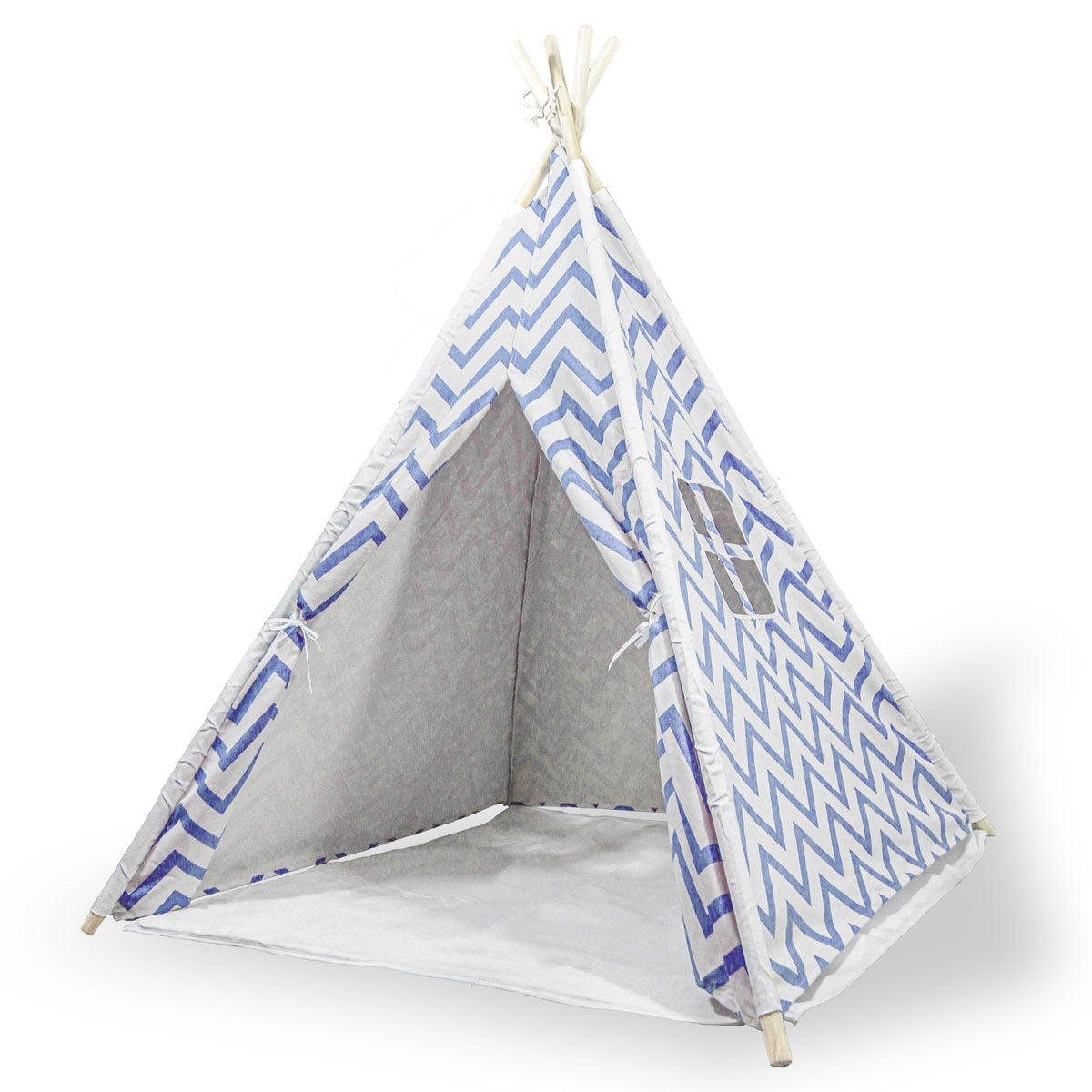 Giant Cotton Canvas Kids Teepee Wigwam - Navy Pretend Play Tent for Indoor & Outdoor Fun