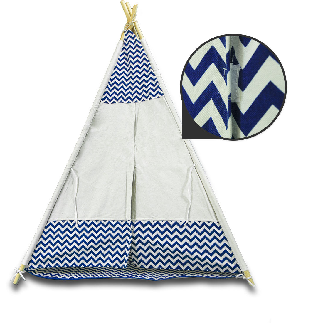 Giant Cotton Canvas Kids Teepee - Navy Blue Indoor & Outdoor Play Tent