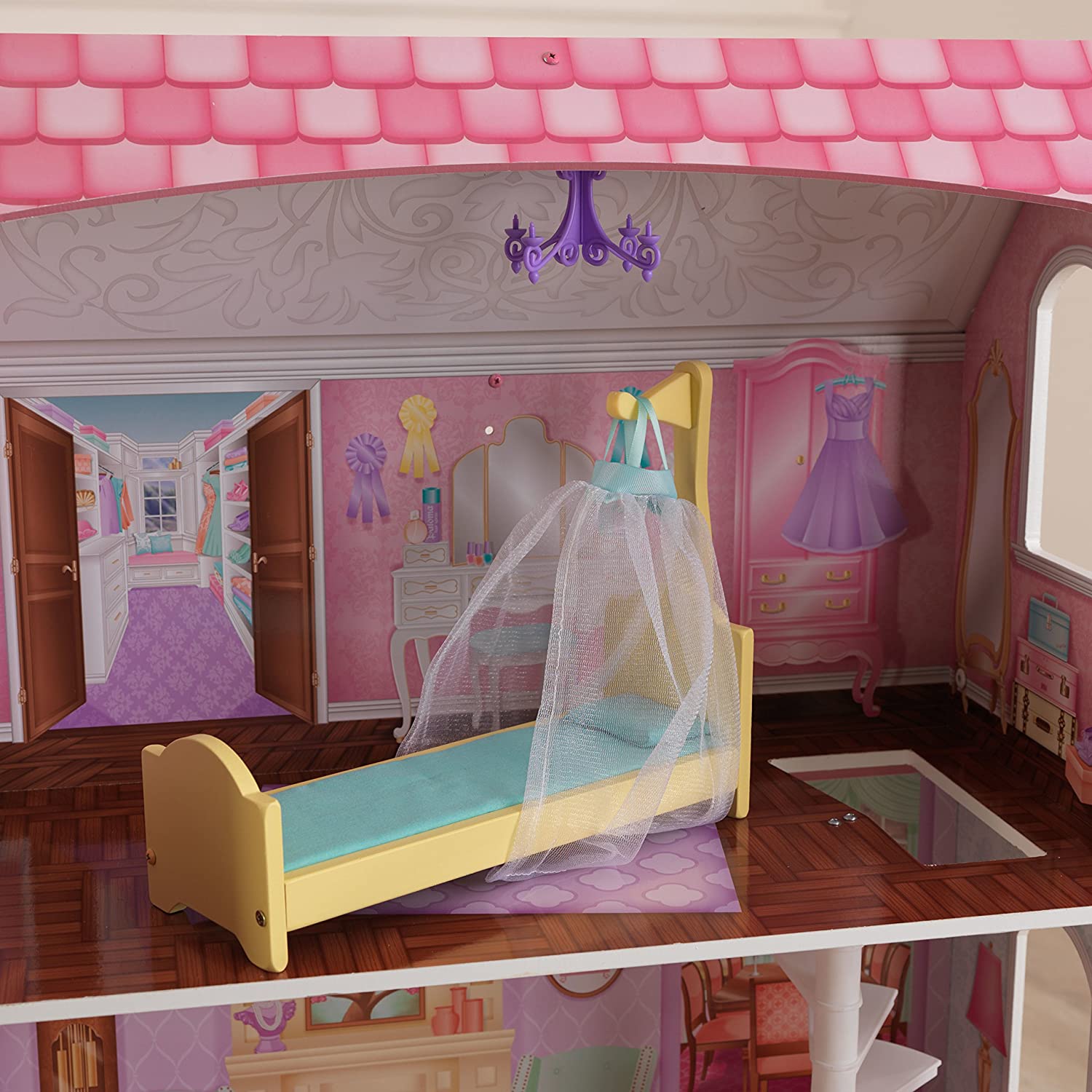Elegant Pastel Dollhouse with Furniture - A Dreamy World for Kids