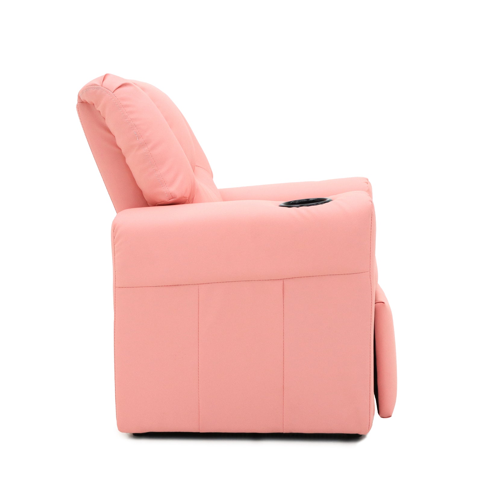 Hacienda Kids Pink Recliner Chair with Built-In Cup Holder & Footrest