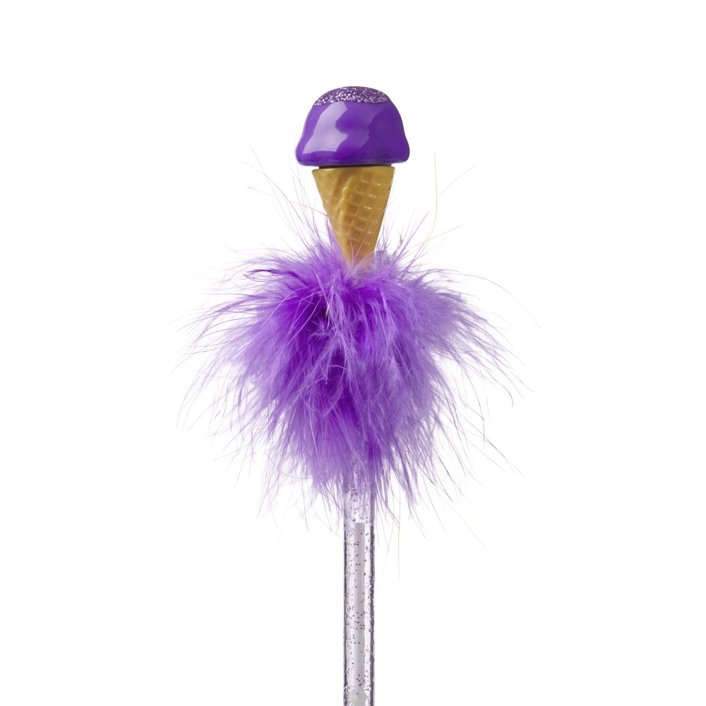 Ice Cream Feather Pen - Purple