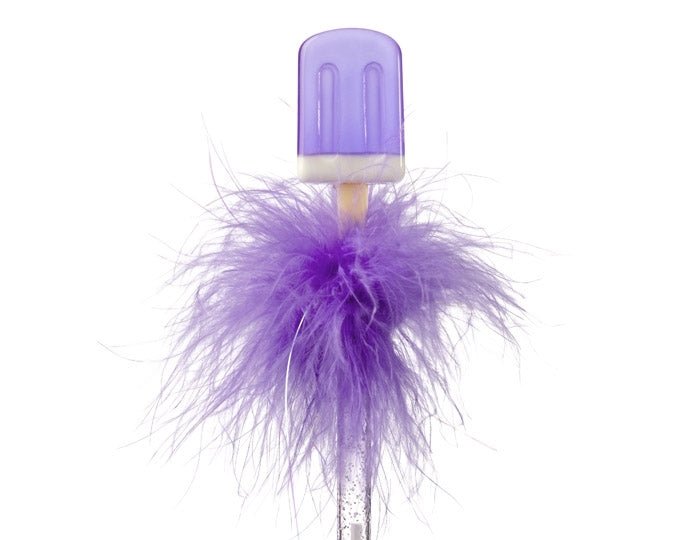 Ice Lolly Feather Pen - Purple