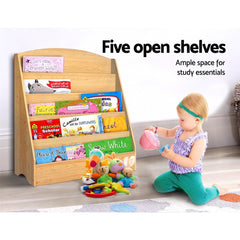 Keezi 5 - Tier Kids Bookshelf | Magazine Shelf Organizer & Display Rack