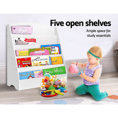 Keezi 5 - Tier Kids Bookshelf | Stylish Bookcase Organizer for Books & Magazines